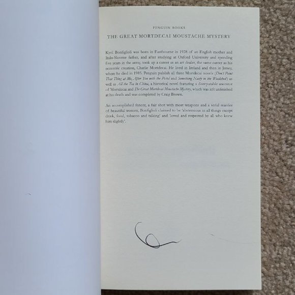 4/$20 The Great Mortdecai Moustache Mystery by Kyril Bonfiglioli - Paperback - Picture 2 of 6